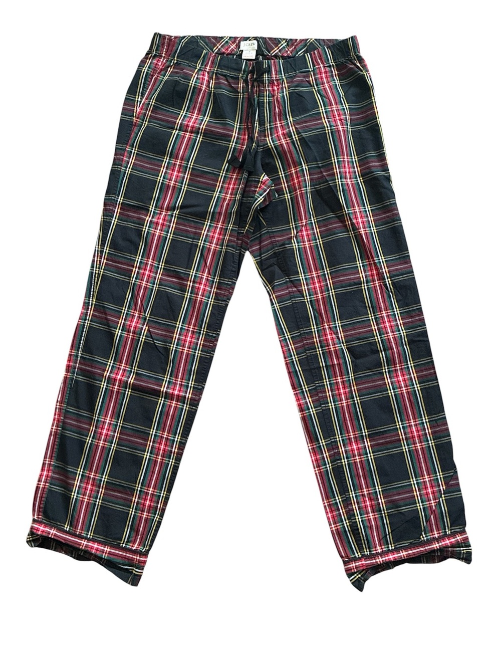 J. Crew Factory Red, Green & Black Plaid Cotton Pajama Pants. Size Small.